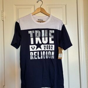 True Religion Men's Black and White Graphic Tee